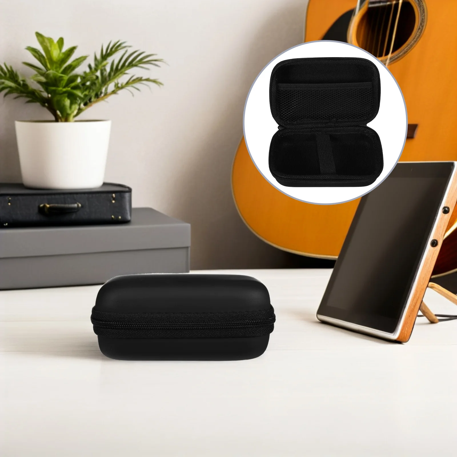 

Guitar Pedal Case Waterproof Small Hard Shell Electric Guitar Accessories Organizer Portable Instrument Storage Box Travel Case