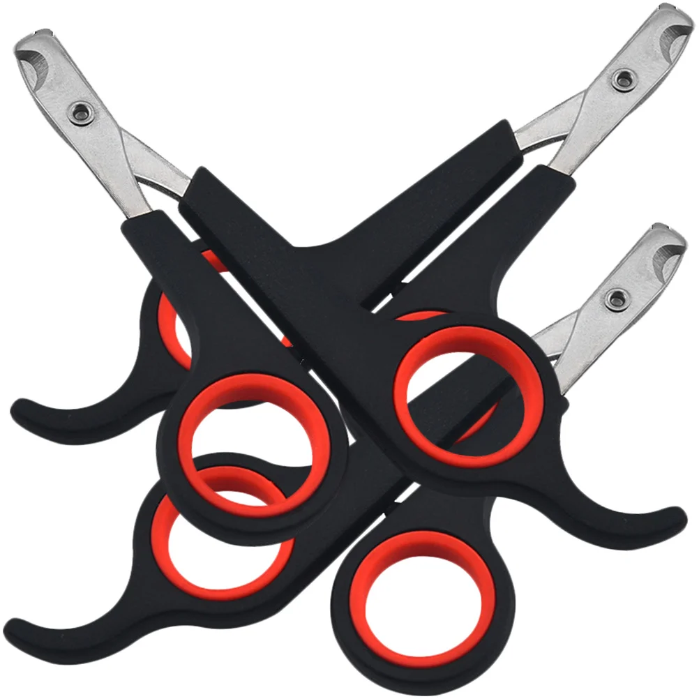 

3Pcs Professional Pet Nail Clipper Curved Blade Design Wide View Trimming for Cat Dog Nail Household Grooming Compact Portable