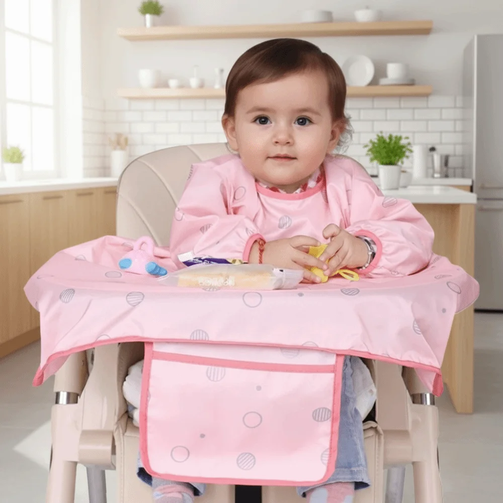 

Easy Clean Waterproof Coverall Baby Bib Mess Proof Quick-Dry Feeding Bib Anti-Dirty Polyester Weaning Bibs Weaning Period