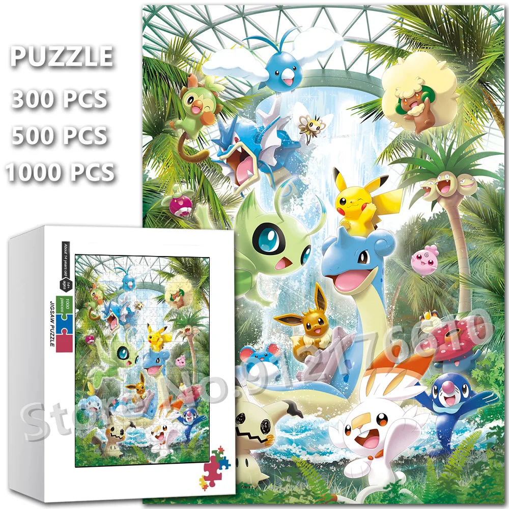 

Pokemon Pikachu 1000Pcs Assemble Puzzle Toys Children Wooden Jigsaw Puzzles Family Game Cartoons Educational Toys for Kids Gifts