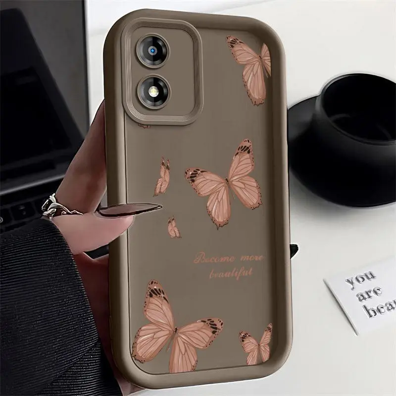 E13 Charming Butterfly New Sky Eye Phone Case For Motorola Moto E13 Shatterproof Camera Protection Moto E13 Soft Back Cover