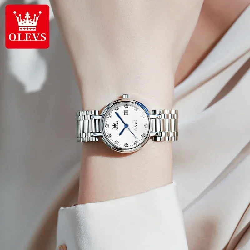 OLEVS Women's Watches Fashion Light Luxury Original Wristwatch Waterproof Luminous  Quartz Ladies Watches Chronograph Date  5575