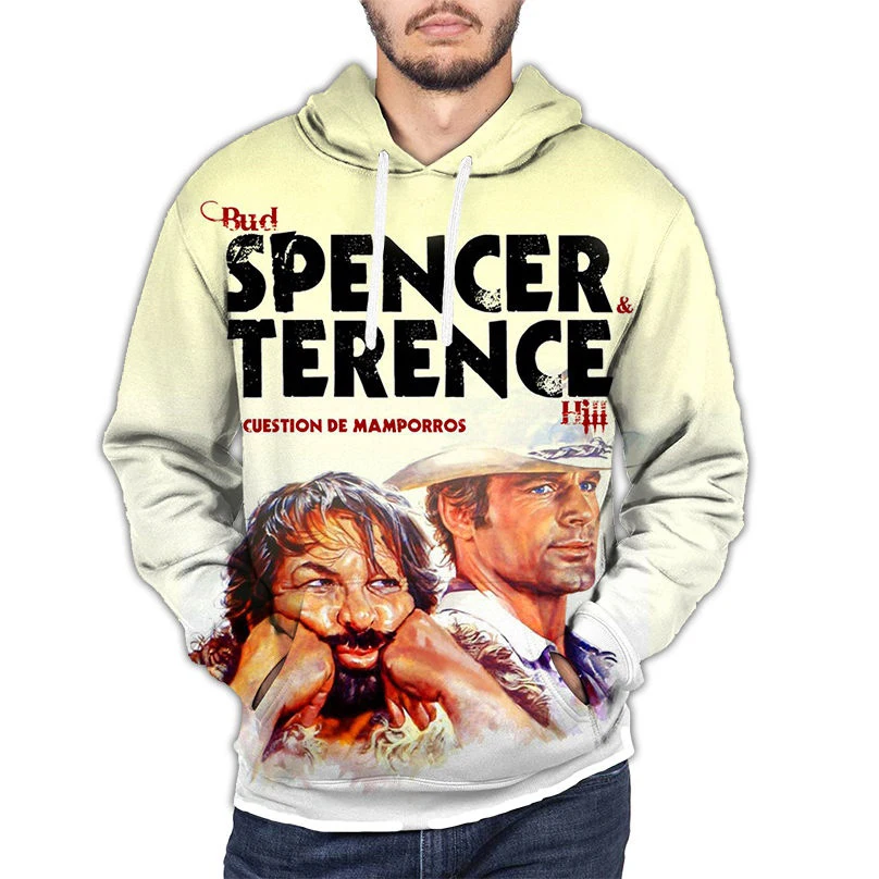 New Terence Hill Bud Spencer Hoodies 3D Print Man Women Hip-hop Hoodie Oversized Streetwear Pullovers Sweatshirts Male Clothing