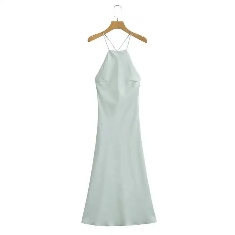 

2026 Halter Bodycon Dress Woman Off Shoulder Satin Long Dress Women Backless Maxi Sexy Evening Summer Party Dresses for Women