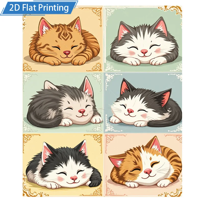 1pc Flannel Blanket Cute Sleeping Cats Print Blanket Soft Cozy Throw for Couch Bed Home Decor 2D Flat Printing