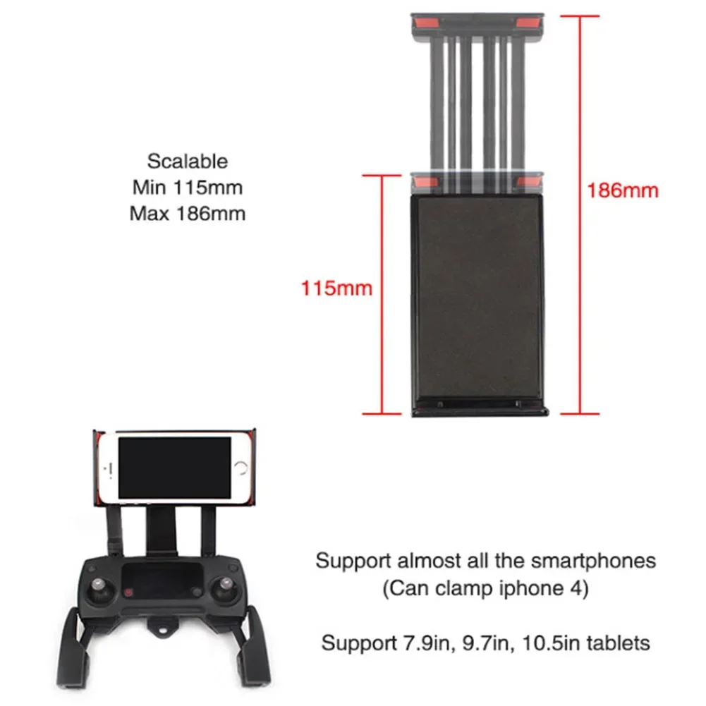 Mobile Phone Holder For DJI Mavic Mini Pro Air Spark Remote Control Phone Tablet Holder Stand Degree Rotatable