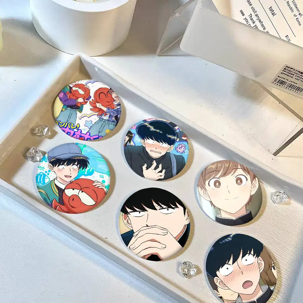 1pc Go For It Nakamura Cartoon Style Badge Brooches On Backpack Decoration Round Enamel Pins For Accessorys
