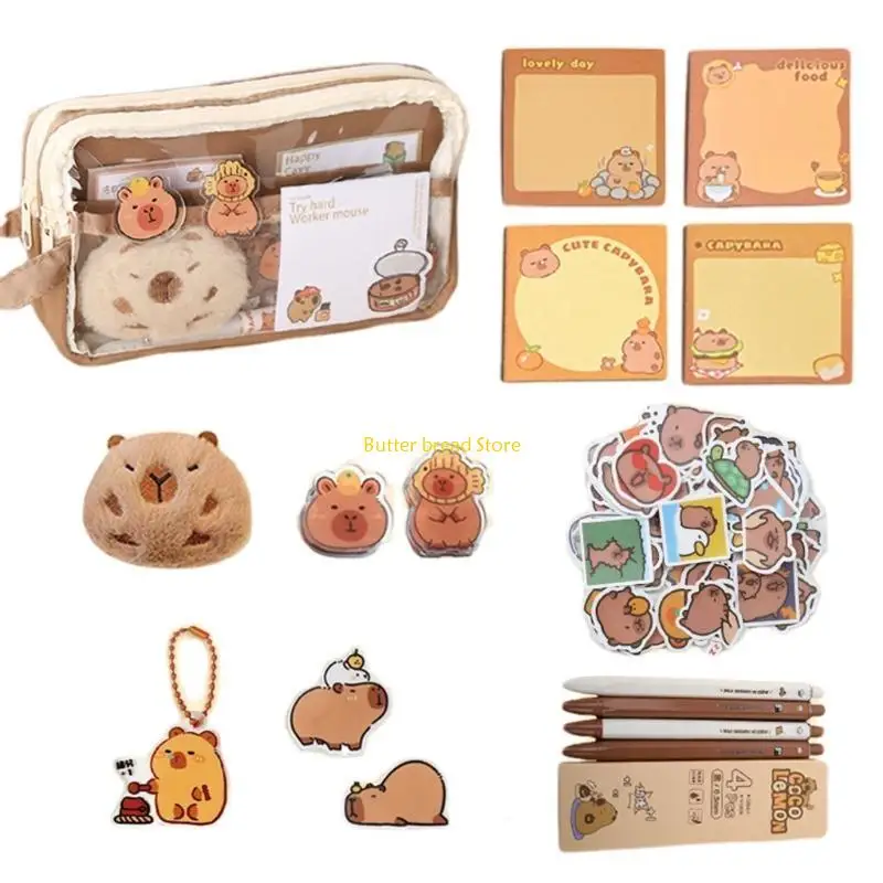 W89C حالة قلم رصاص W89C مع Capybara Capybara Pencil Pencil Bag Bag Bag Bag Hage للطالب
