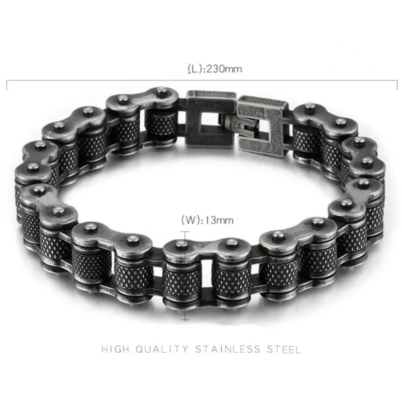 Retro Biker Chain Bracelet Mens Bracelet Link Chain Motorcycle Bicycle Style Bracelets Stainless Steel Bangles Jewelry