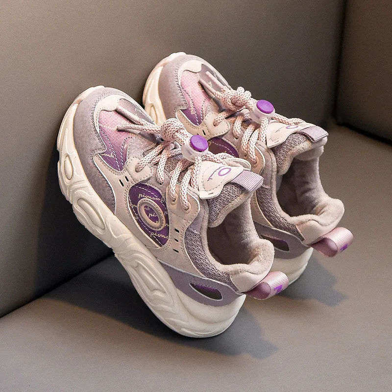 

Dad Shoes 2025 Autumn and Winter New Velvet Sports Shoes Medium and Older Children Spring and Autumn Girls Running Shoes