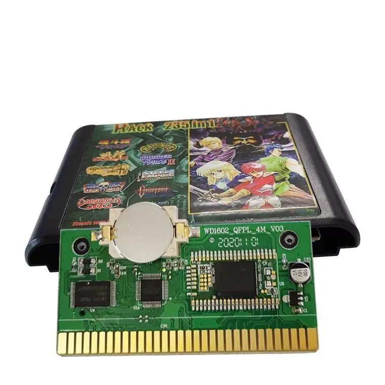 Cartucho de juego Hack Sega Genesis Mega Drive, cartucho de juego de 2G bit, 235 en 1, versión definitiva