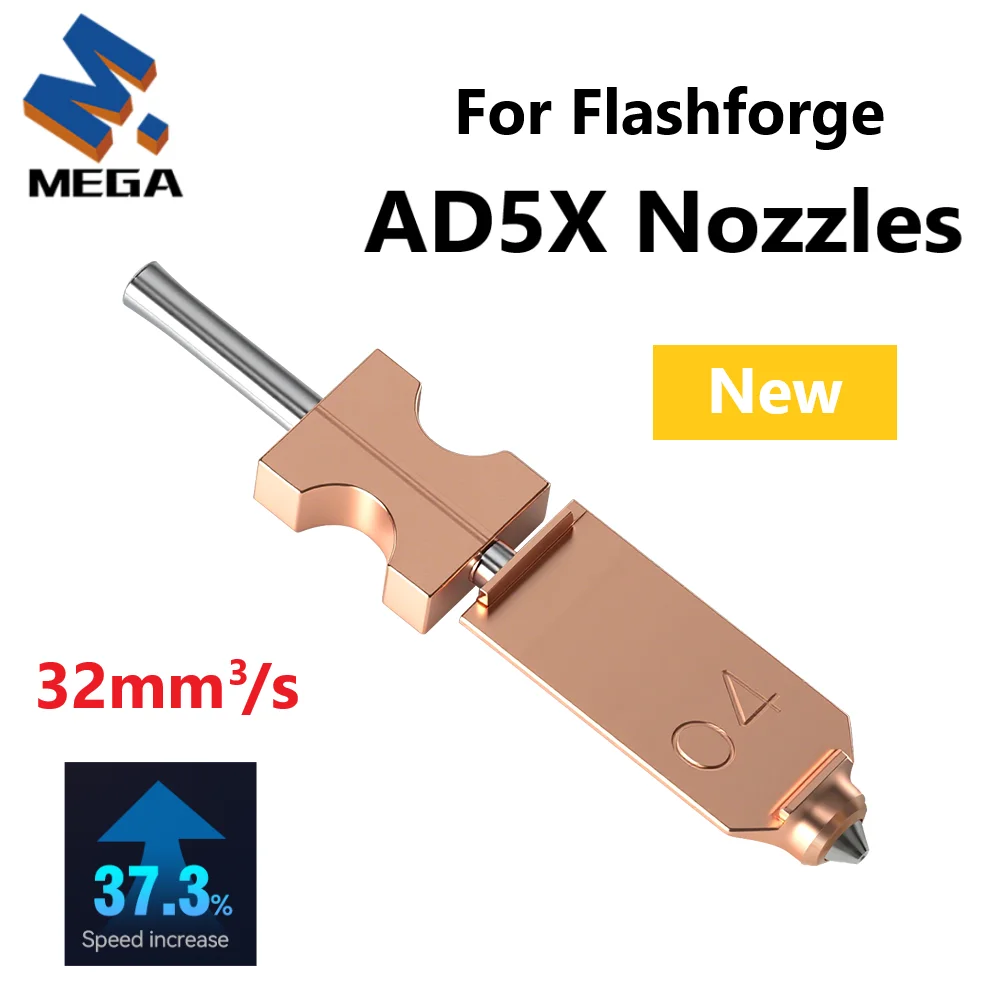 

New For Flashforge AD5X Nozzle Hardened 0.4mm Adverturer Ad5x Flashforge Extruder Ad5x Hotend High Flow Nozzle 3D Printer Parts