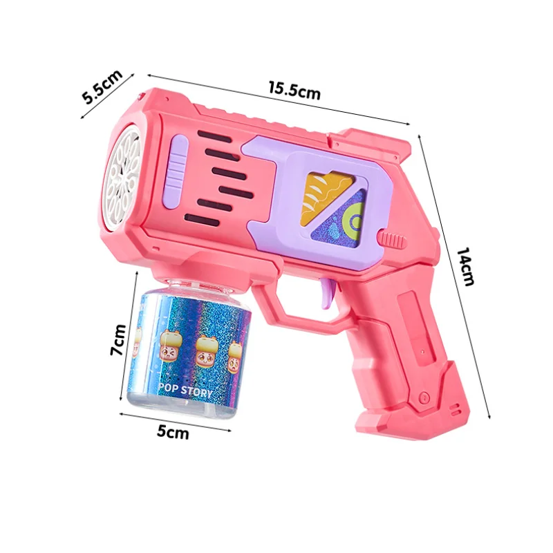 Children's Bubble Machine Toy Bubble Gun Glowing Rocket Launcher Soap Bubble Hair Dryer Summer Outdoor Play Birthday Gift