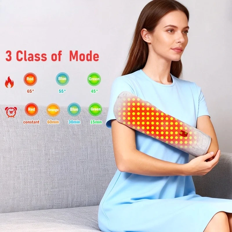 Red Light Heating Arm Protector - Relieves Rheumatic Pain, Warms Palms, Boosts Blood Circulation, Aids Tendonitis Recovery