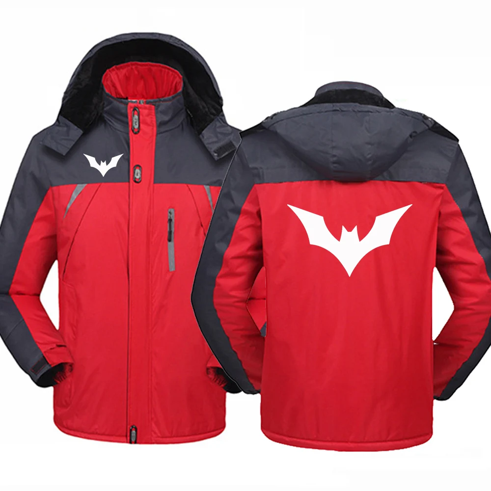Bat pattern Men's thick windproof coat for warmth and protection against cold suitable for extremely cold weather jacket hoodies