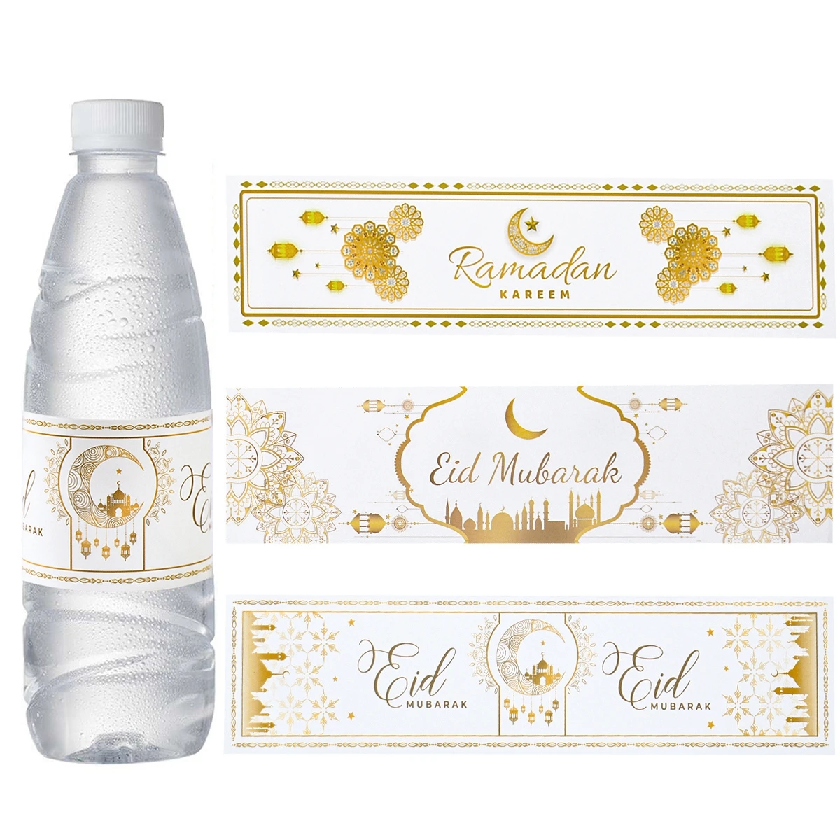 Eid Mubarak Bottle Labels Sticker Ramadan Decoration For Home 2024 Ramadan Kareem Party Supplies Eid Muslim Islamic Eid Al-fitr