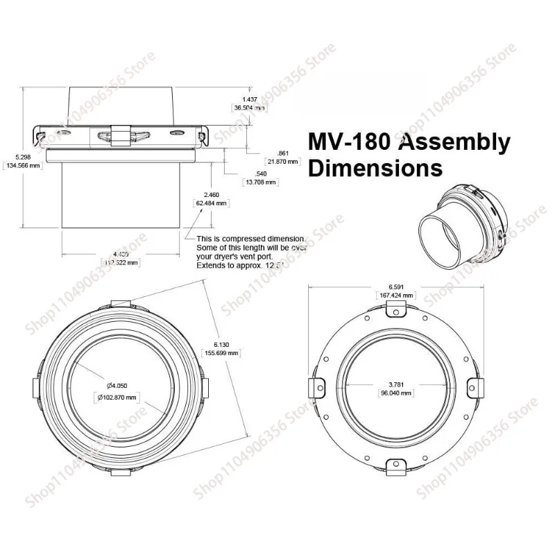 for Magnetic dryer exhaust connector 4 wall vent