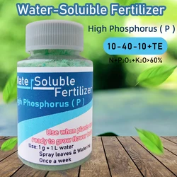 Fertilizante Soluble en agua para flores profesionales embotelladas, 100g, alto fósforo (P), alimentos para plantas, NPK para más flores y frutas