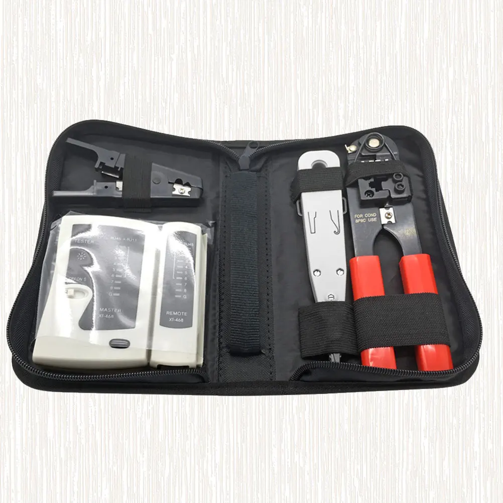

24 Pcs Network Toolkit Toolbox Cable Tester Optic Visual Crimp Connectors Tools Repaire in 1