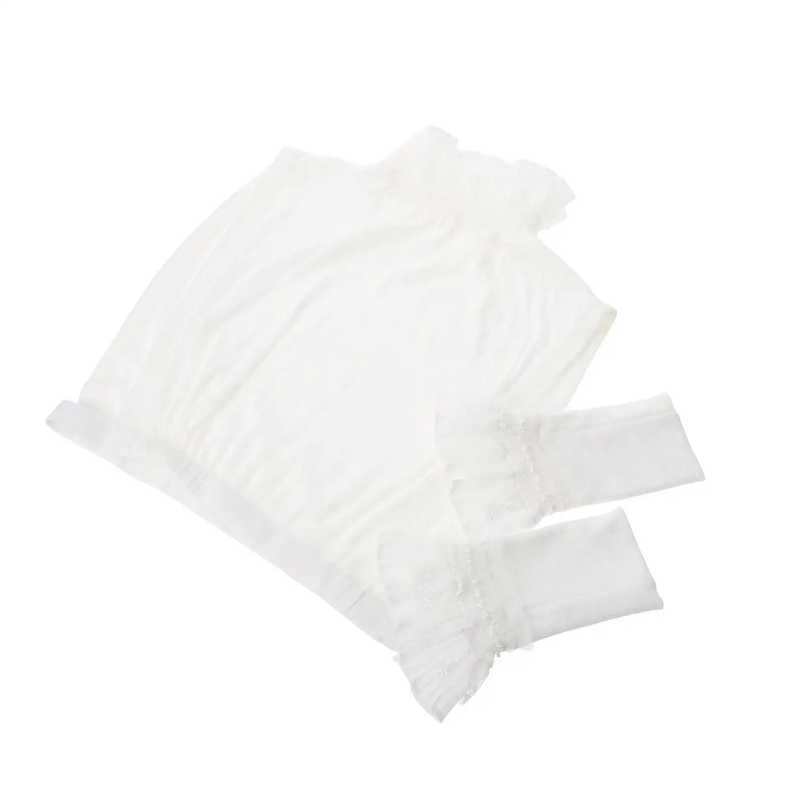 1 Zestaw Koronkowy Kołnierzyk i Koronkowe Mankietki Elegancki Odpinany Plisowany Kołnierzyk Stójka do Koszuli Bluzki Damskiej Vintage