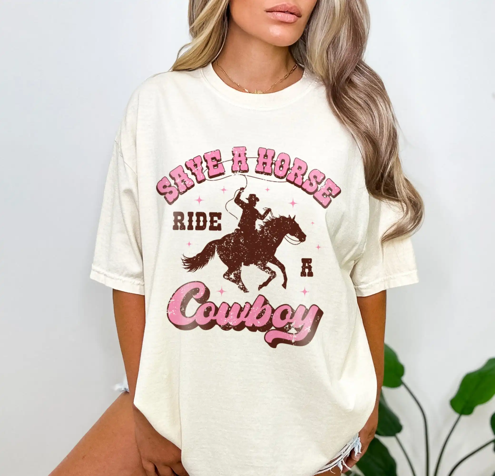 Save a Horse Ride Cowboy T Shirt Pillows Cowgirl Country Western Rodeo Music