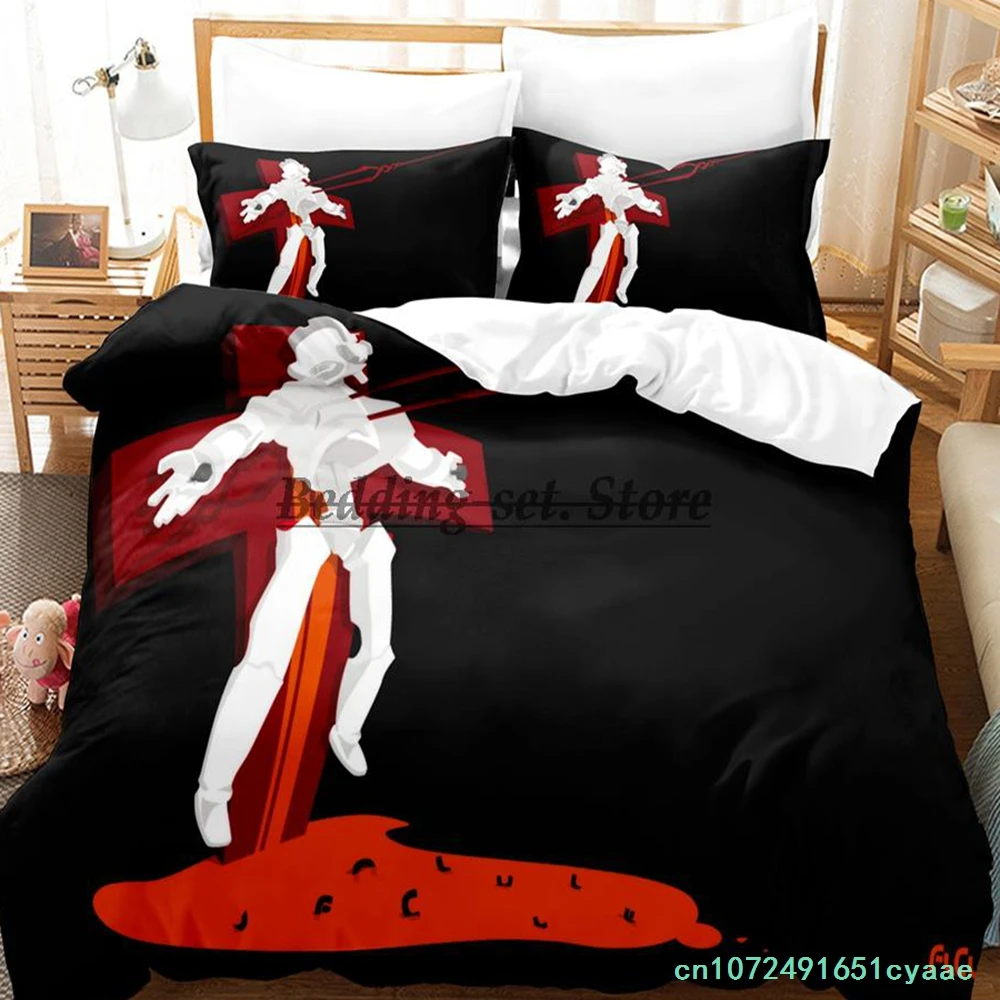 2023 FLCL Alternative Bedding Set Single Twin Full Queen King Size Bed Set Aldult Kid Bedroom Duvetcover Set Anime Bed Sheet Set