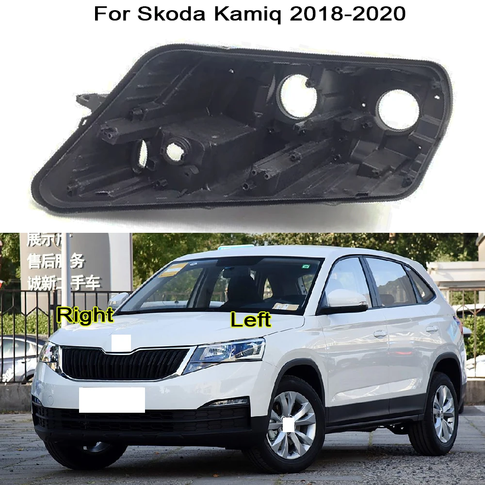 

For Skoda Kamiq 2018 2019 2020 Headlight Accessories Parts Black Polypropylene Bottom Shell Replace Original Headlight Base