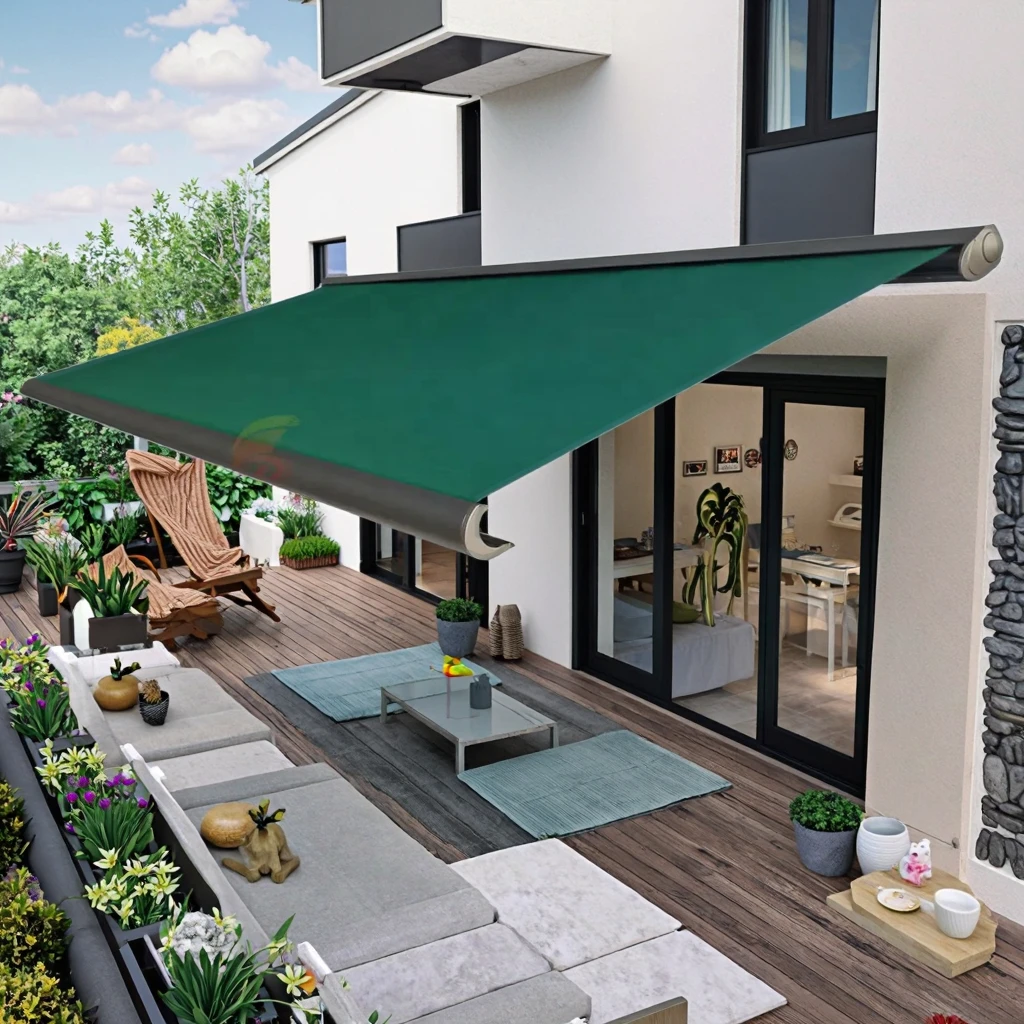 

Outdoor Electric Retractable Acrylic Awning with Aluminum Frame for Balcony