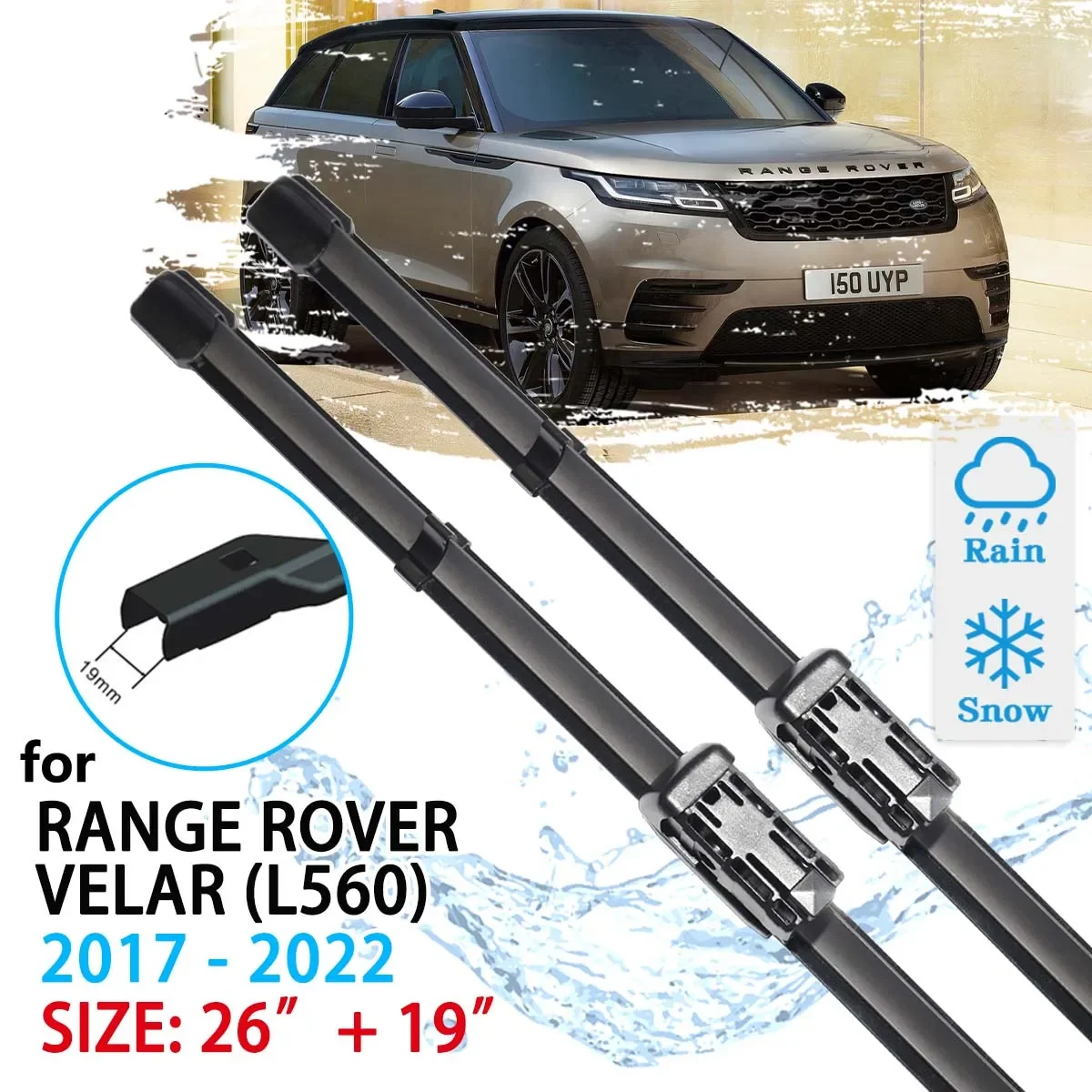 For Range Rover Velar L560 2017 2018 2019 2020 2021 2022 Washer Windscreen Windshield Accessories Windows Car Front Wiper Blades