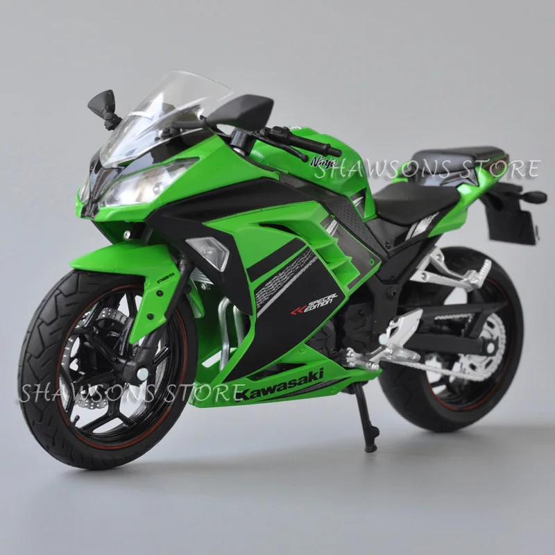 1:12 Diecast Motorcycle Model Toys Ninja 250 / 350 Sport Bike Miniature Replica