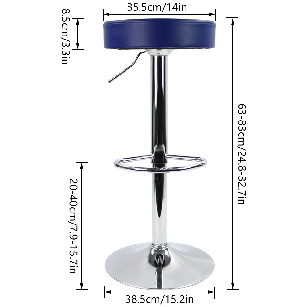 KKTONER-taburete de Bar redondo de cuero PU con reposapiés, silla de Pub giratoria ajustable en altura, taburetes de Bar de cocina para el hogar, taburete sin espalda