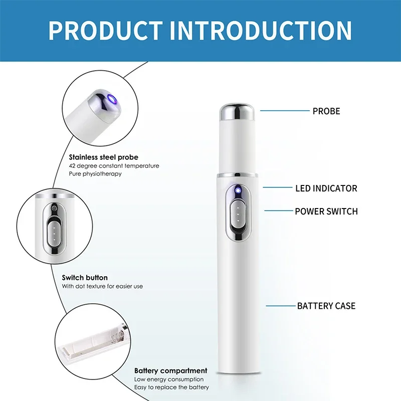 New Laser Therapy Keloid Scar Blue Light Laser Pen White Acne Removal Pen