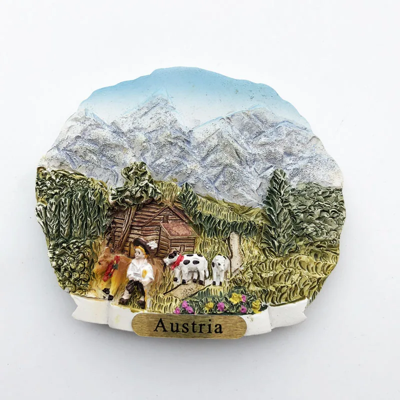 

Магнит на холодильник, австрийские креативные поделки, украшение в человеческом стиле, наклейки для сообщений, туристические сувениры