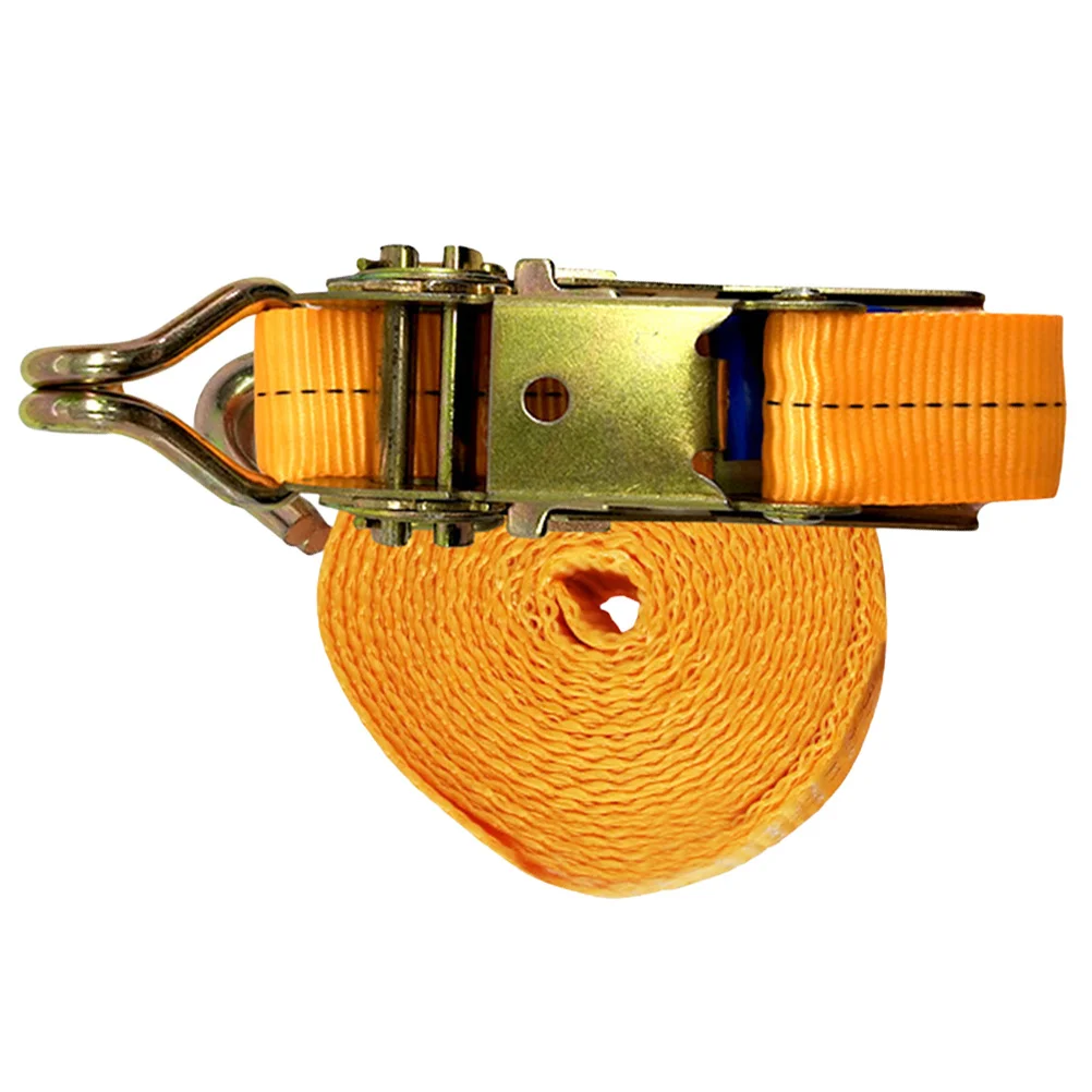 

2Pcs Cargo Binding Belt Ratchet Strap Orange Reinforced Metal Buckle Steel Hook for Luggage Load Motorbike Bike Cargo Fastening