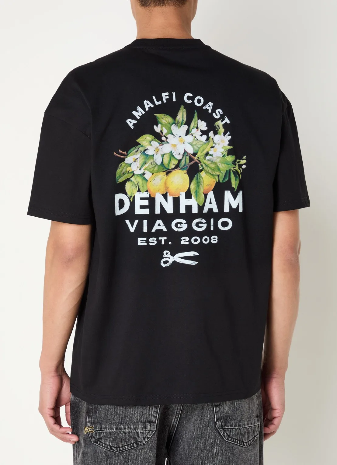 Camiseta Denham Amalfi de verano, Camiseta deportiva de marca con estampado de algodón, Top de cuello redondo a la moda, ropa informal suelta Unisex de alta calidad