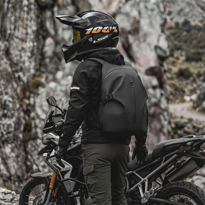 Large Capacity Waterproof Motorcycle Helmet Backpack Motocross Riding Rucksack For Moto Touring Off‑Road  Daily Commute