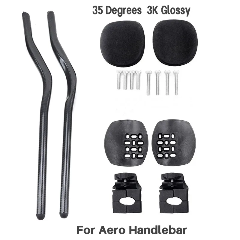 Manubrio da strada in carbonio Barra di riposo per bicicletta Clip per manubrio TT su barra Aero Manubrio in carbonio da corsa per bici 30 ° /45 °   Maniglie per triathlon