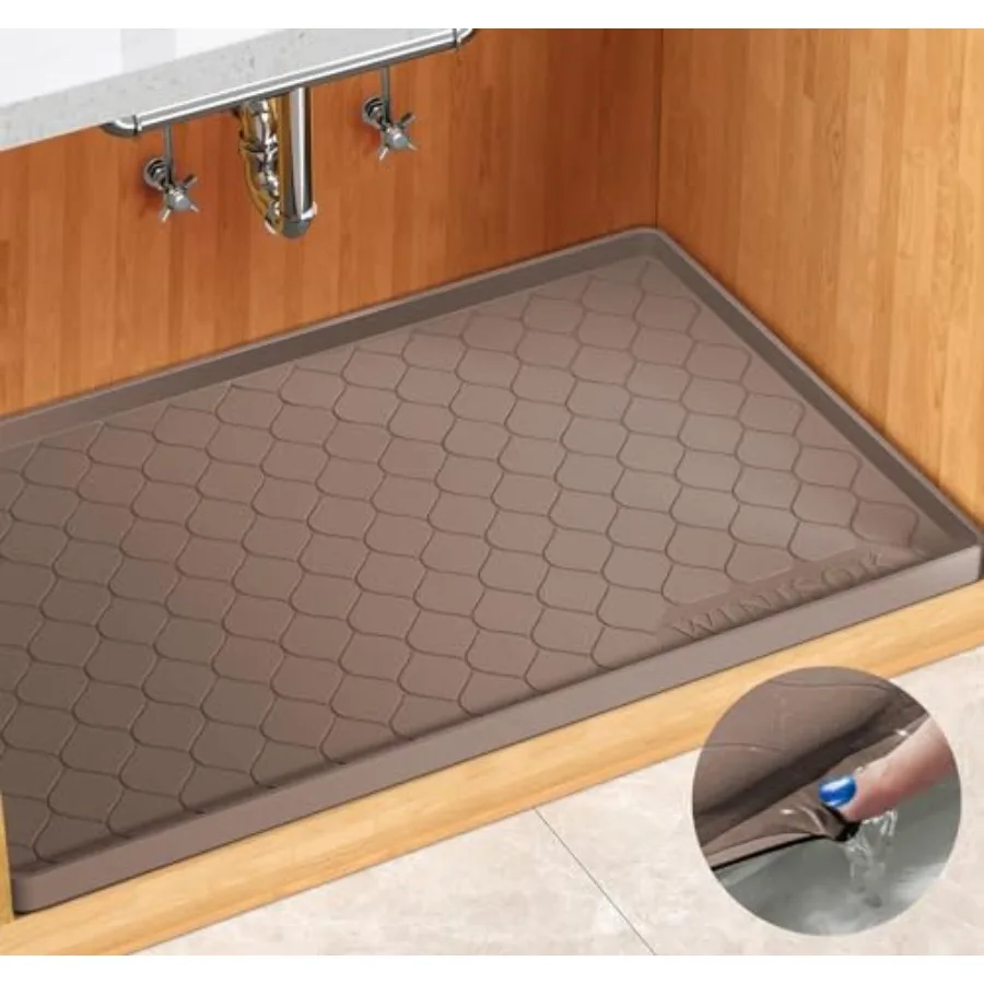 

Silicone Under Sink Mat 34" x 22", kitchen entials and Gadgets, Shelf liner and Cabinet Protector, Home Organizers and Storage,