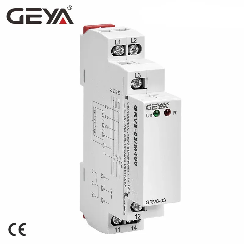 GEYA GRV8-03 przekaźnik fazowy przekaźnik fazowy przekaźnik fazowy szyna Din typ 45Hz-65Hz True RMS kontrola pomiaru