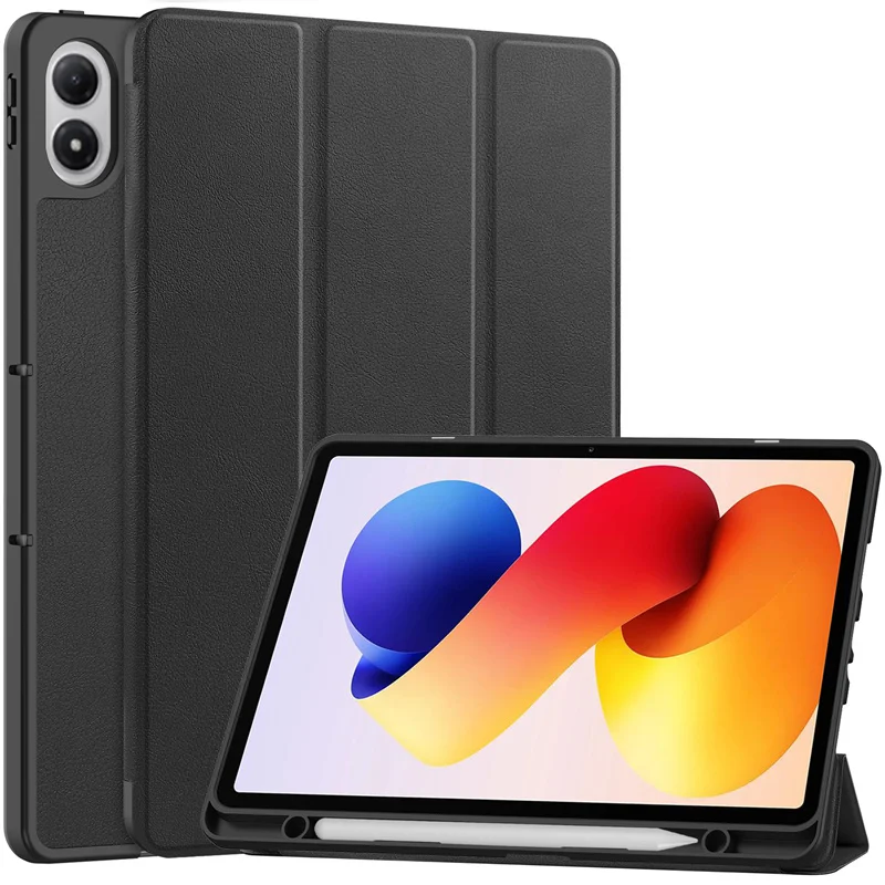 For Poco Pad M1 Case with Pen Holder Trifold PU Leather Smart