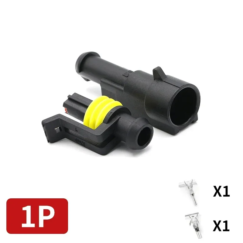 NONE 20/50/100Sets 1,5 Serie AMP Automobilanschlüsse 1/2/3/4/5/6 Pin Super Seal Wasserdichter elektrischer Kabelstecker PA66 Nylon 3