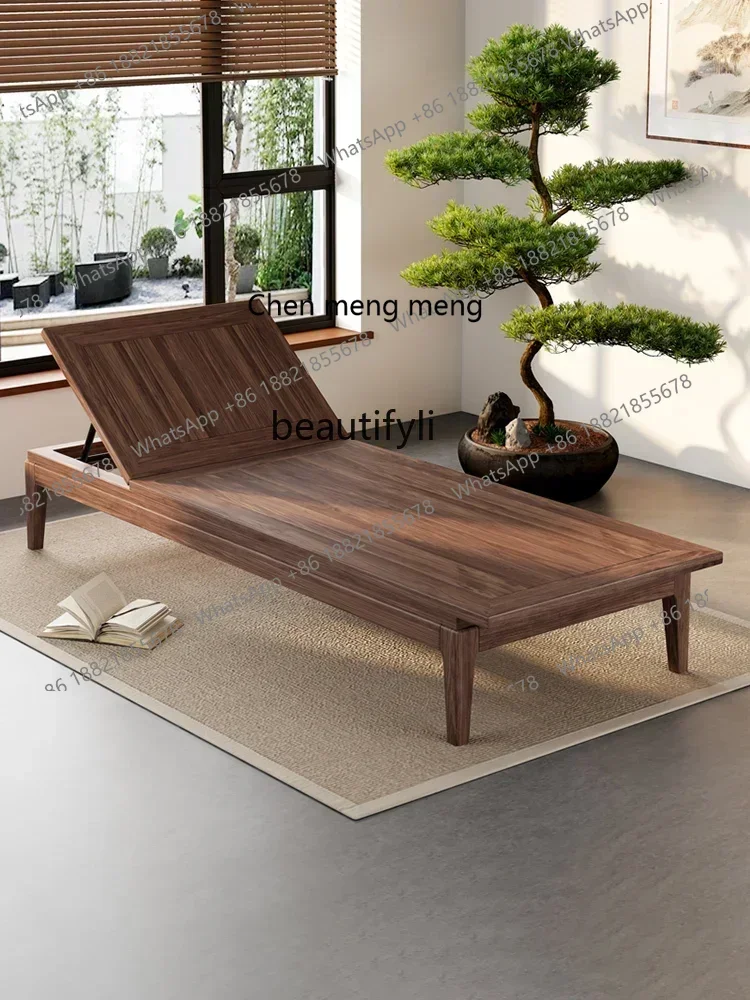 D178 Y New Chinese-style solid wood chaise longue, recliner, Taifei chair, South American walnut sofa, living room