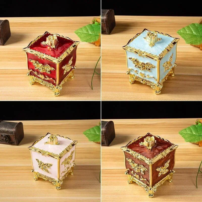 Luxury European Style Plastic Cotton Swab Toothpick Box Living Room Household Cotton Swab Toothpick Sealed Storage Box