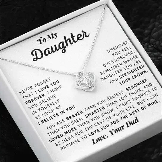 Father Daughter Gifts From Dad, To My Daughter Necklace From Dad, To Daughter Birthday Gift, Dad Daughters Gifts With Box