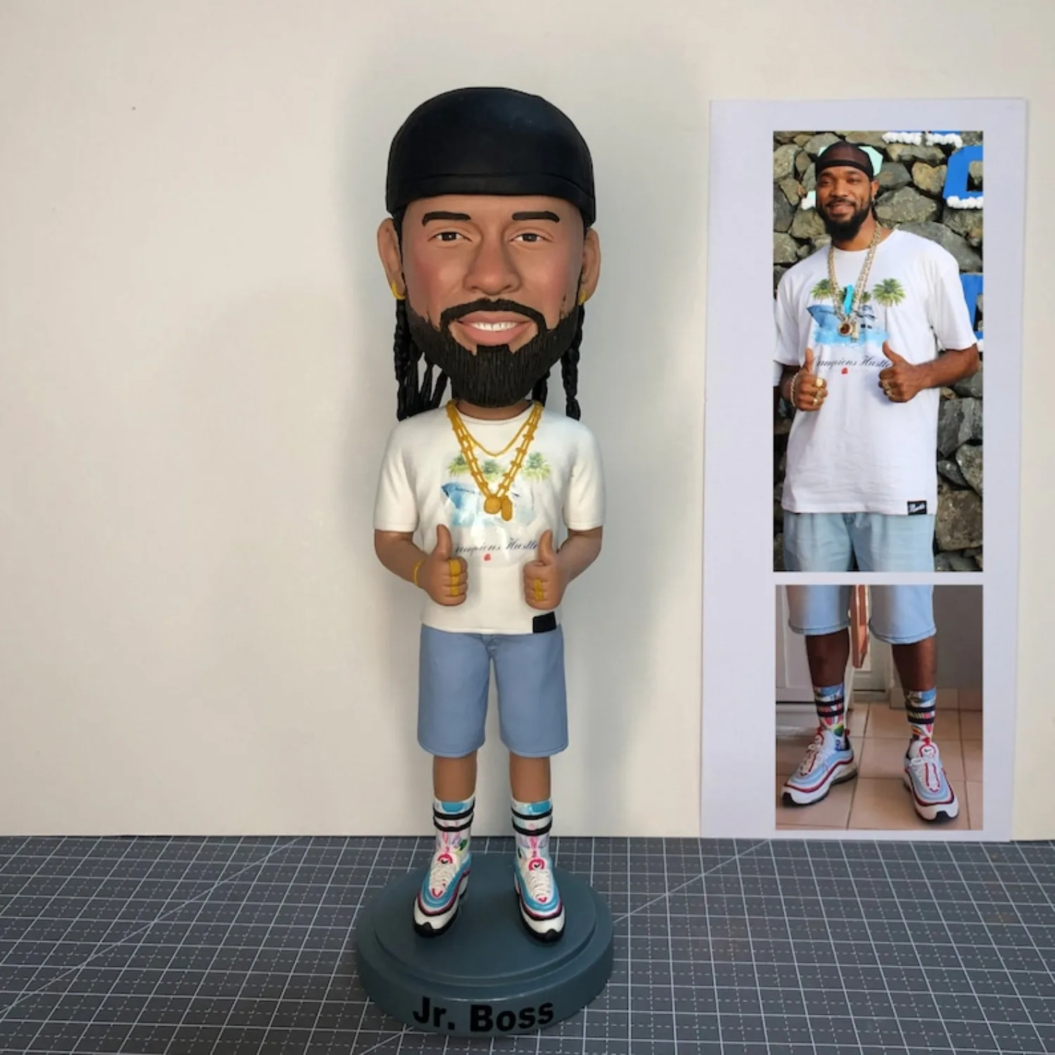 

Custom Beard Bobblehead From Photo Personalized Valentines Day Gift For Boyfriend Handmade Full Body Clay Figurine Keepsake