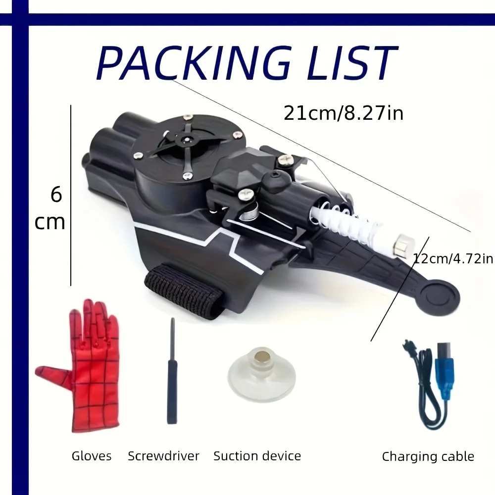 Upgraded Spider-Web Shooting Toy 2.0–Wrist-Mounted Web Launcher with Realistic Web-String Action– Toy for Superhero Roleplay