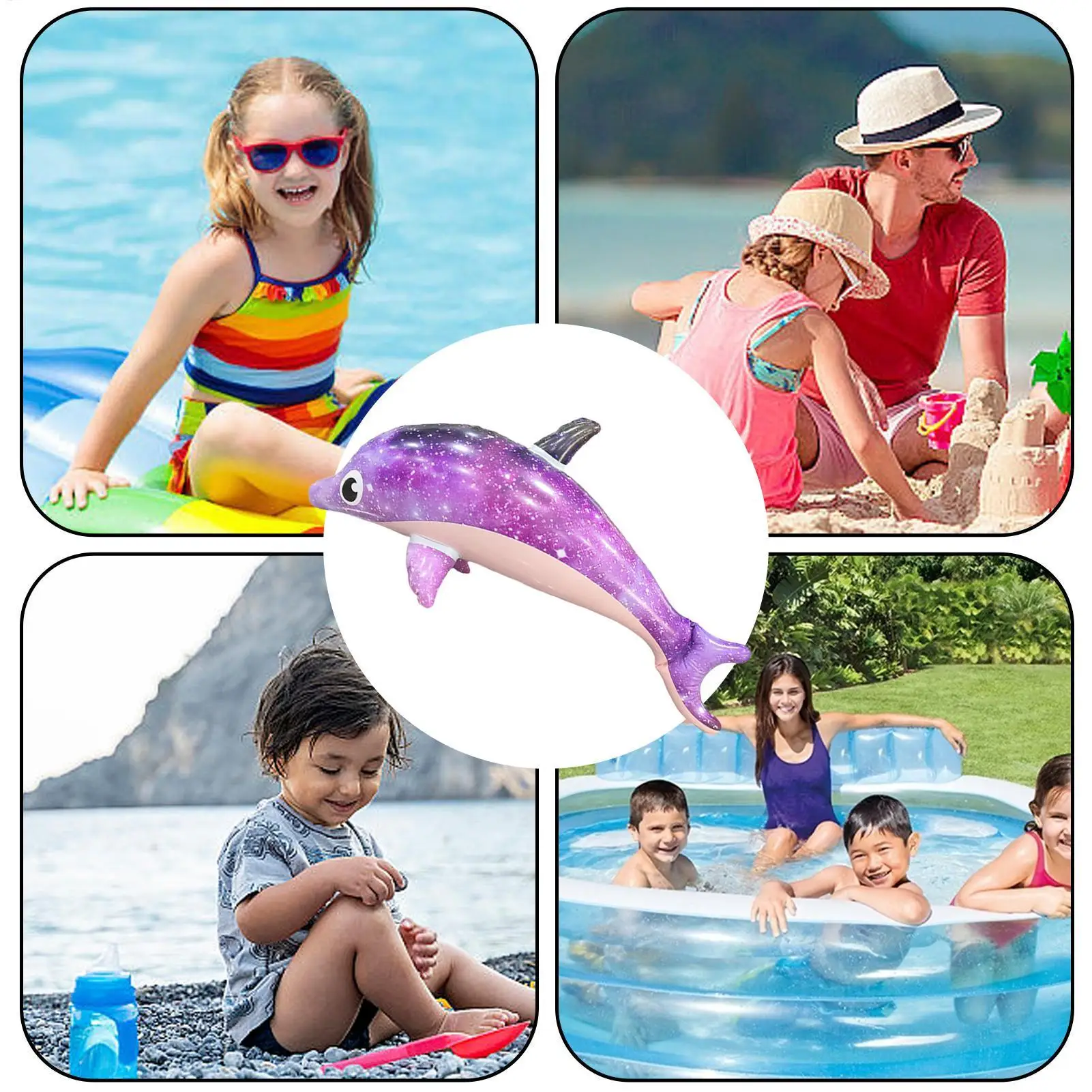 1pc Gonfiabile Delfino Giocattolo Galleggiante A Tema Oceano Compleanno Piscina Decorazione Del Partito Addensato Piscina Da Spiaggia Giocattoli Gonfiabili