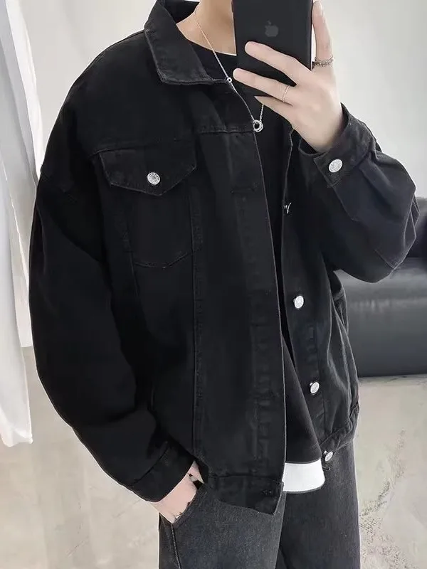 Bla ample hommes Denim Jaet automne saison coréenne Sle rétro polyvalent BF vêtements de travail Jaet étudiant à la mode marque haut décontracté