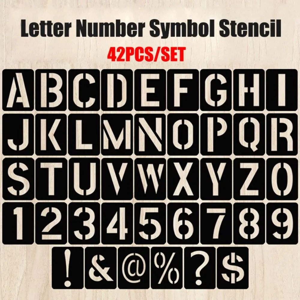 42PCS Letter Number Symbol Craft Hollow Stencil Stamping Embossing Template