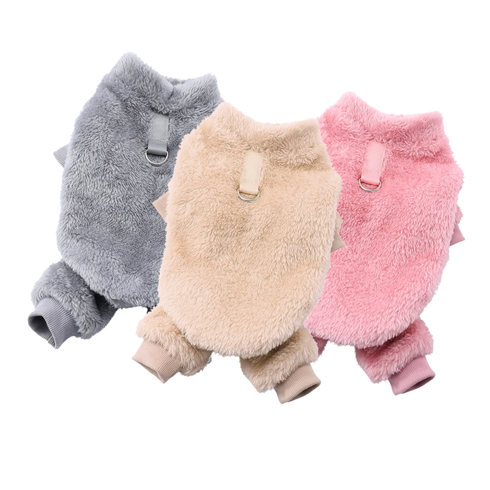 Winter Warme Haustierkleidung Weicher Flanell Hundeoverall Welpen Katzen Vierbeiner-Jacke Mantel für Kleine Mittelgroße Hunde Chihuahua Yorkie Outfit – Detail 3